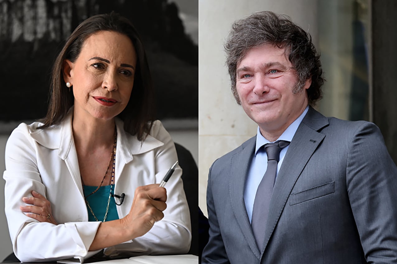 María Corina Machado y Javier Milei.