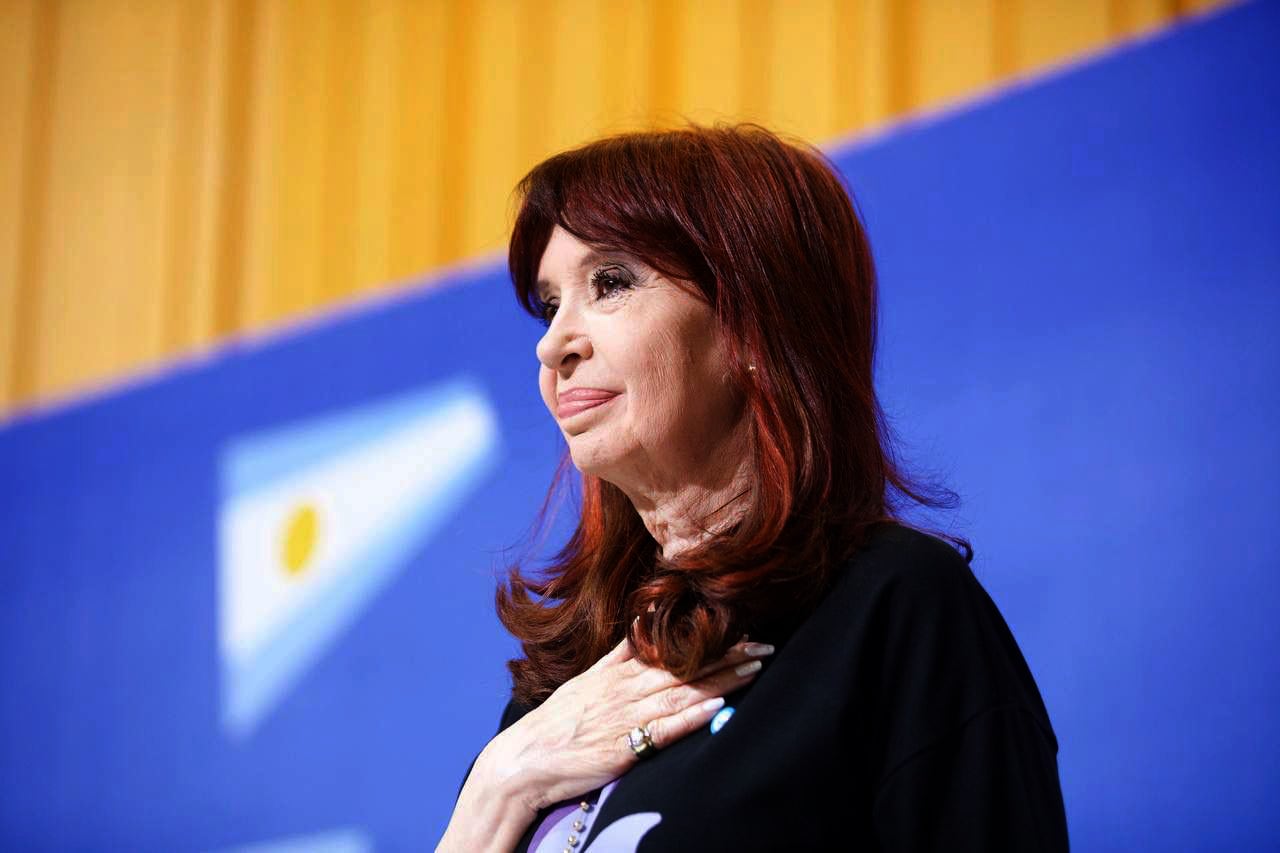 La expresidenta durante el acto en la Facultad de Ciencias Sociales de la UBA.