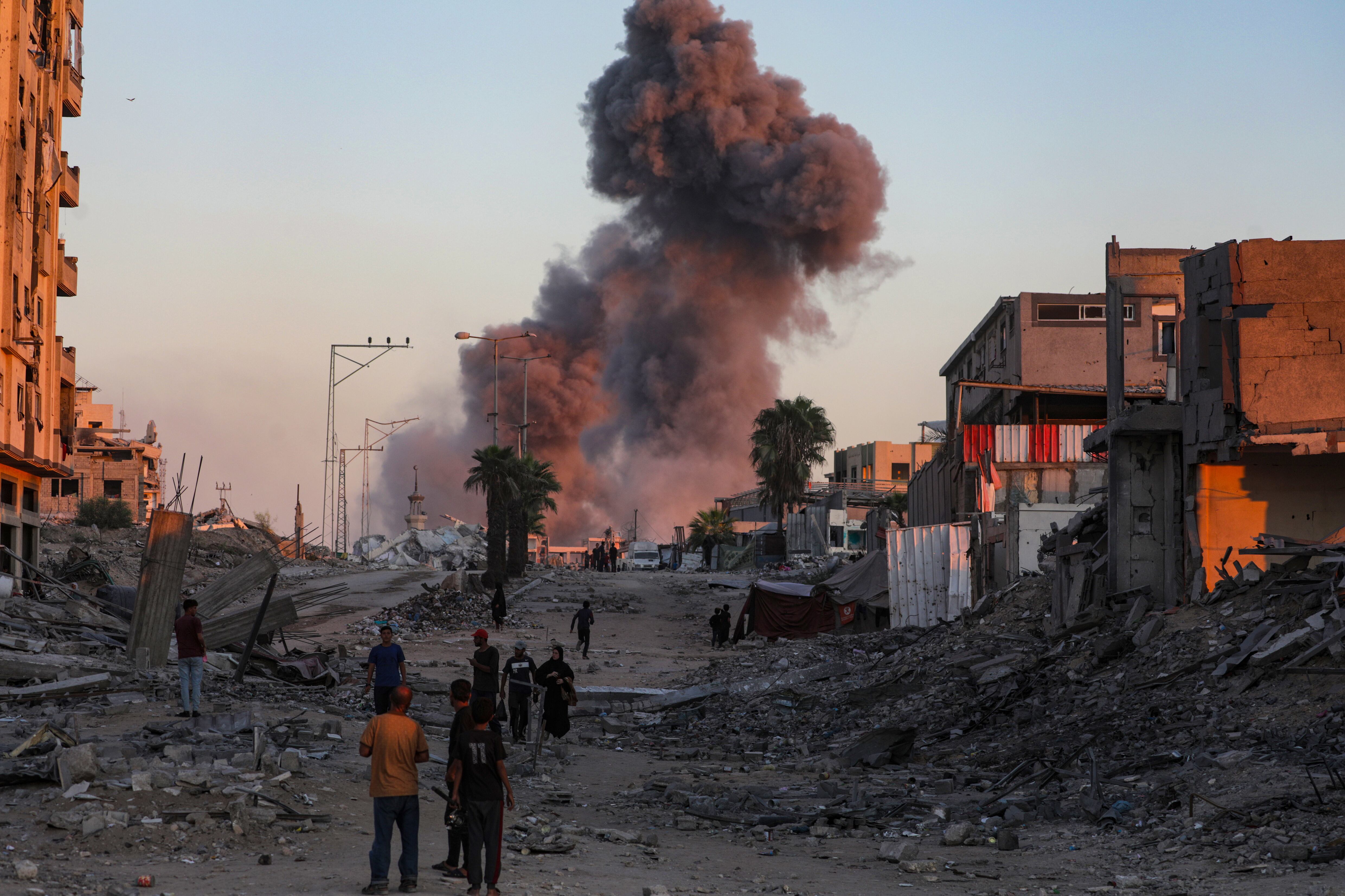 Ataque israelí en Ciudad de Gaza.