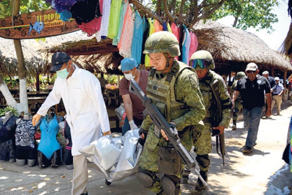Una de las muertes por violencia del crimen organizado en Acapulco, estado de Guerrero.