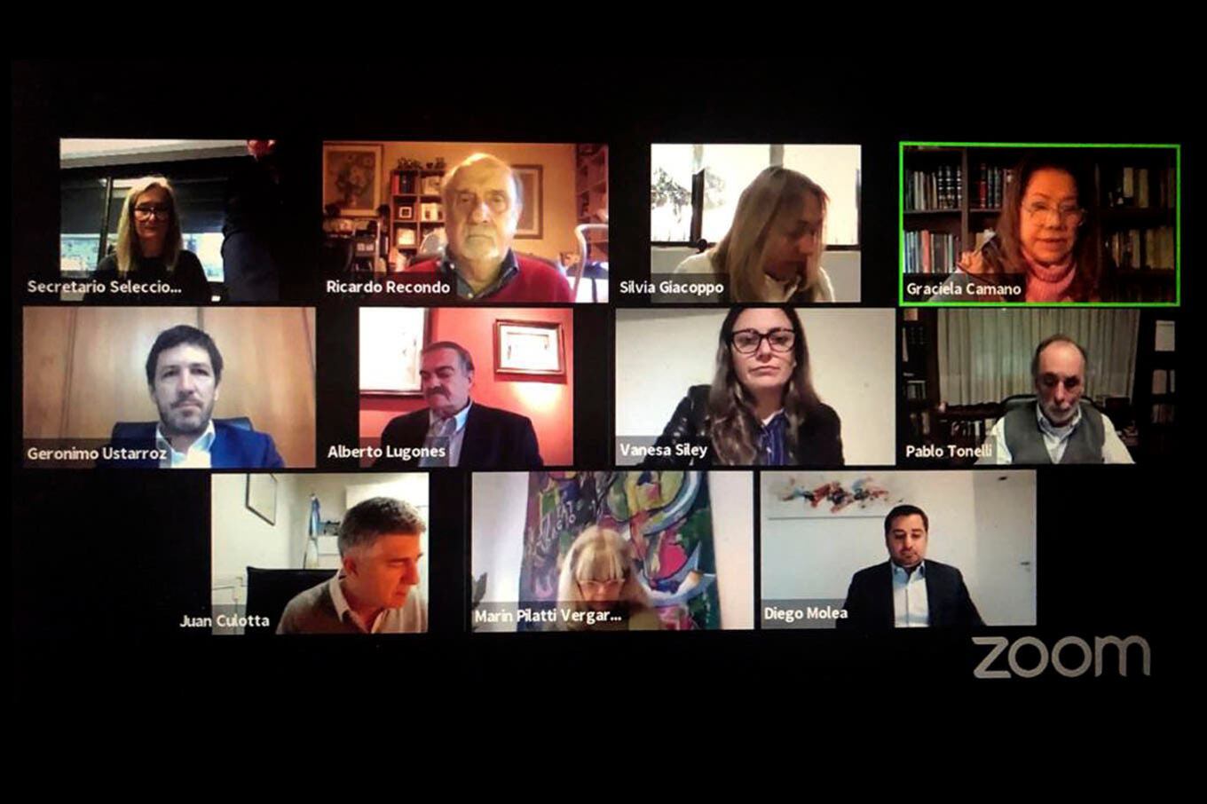 La reunión del Consejo de la Magistratura fue por Zoom.