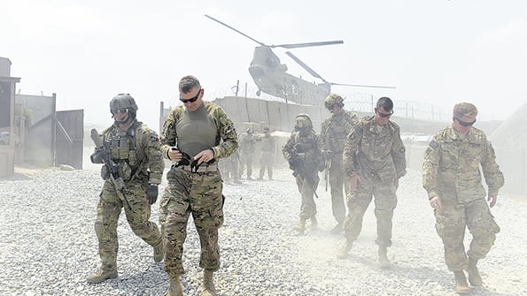 Soldados estadounidenses en una base militar de la provincia afgana de Nagarhar, en 2015.