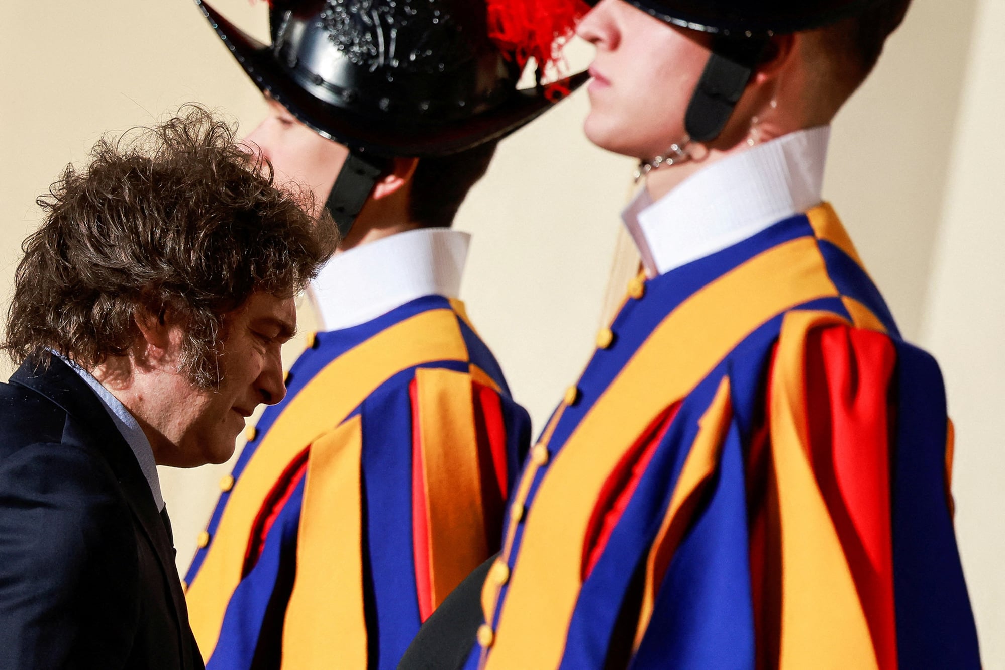 Javier Milei durante su visita al Vaticano en febrero.