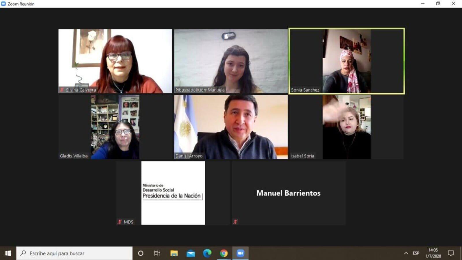 Reunión virtual entre Arroyo y militantes abolicionistas