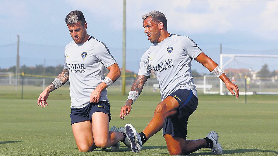 Carlos Tevez, en la pretemporada de Boca en Sarasota, EE.UU.