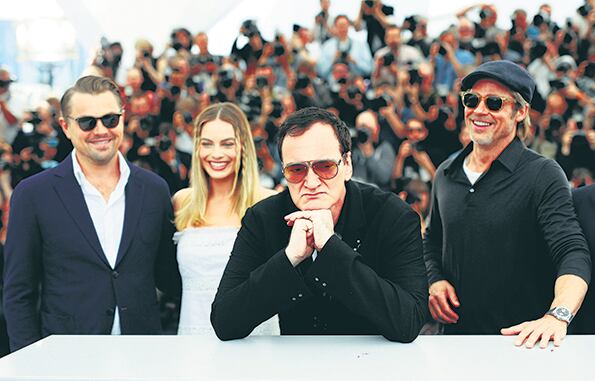 Leonardo Di Caprio, Margot Robbie, Quentin Tarantino y Brad Pitt en Cannes.
