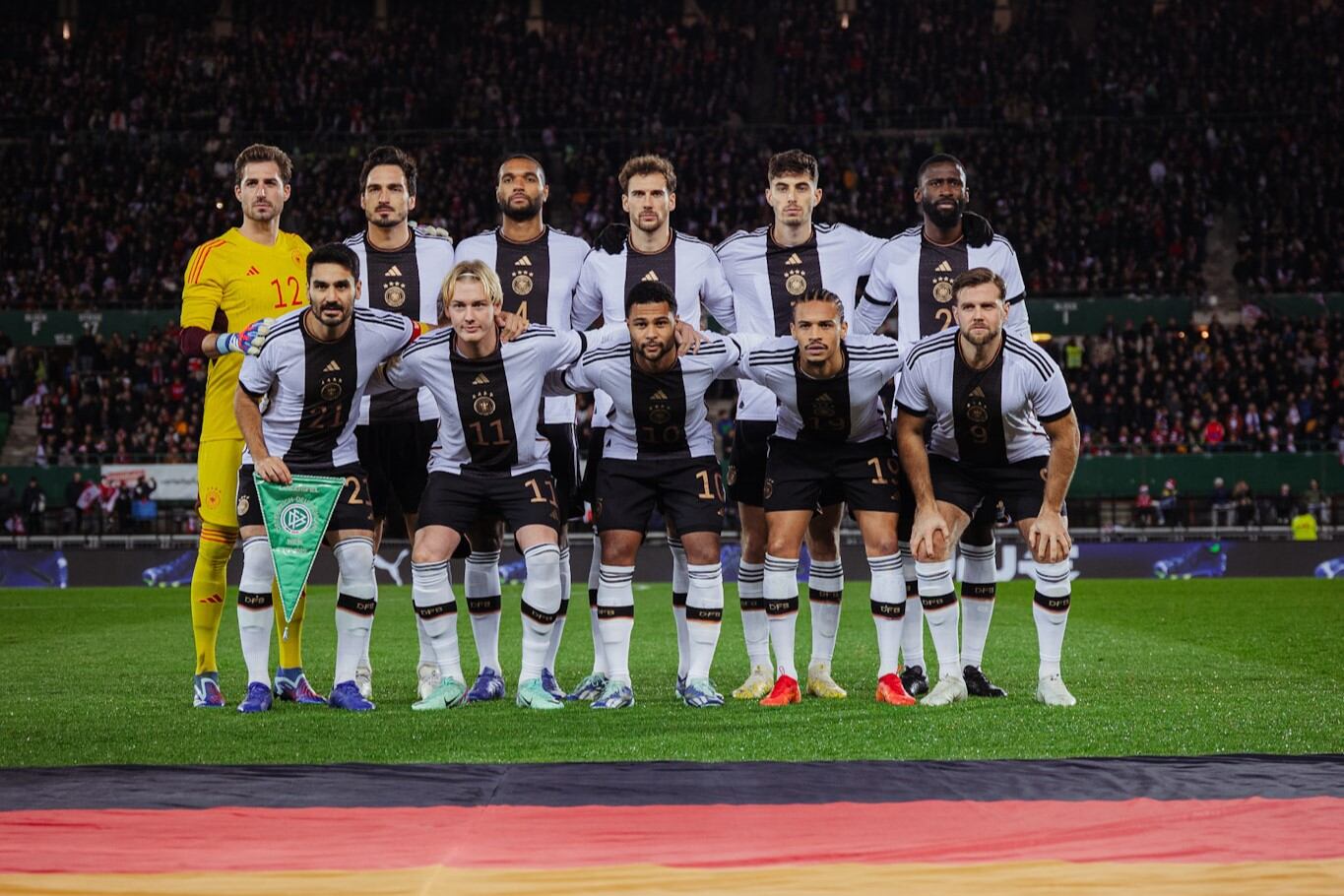 La selección alemana, durante un partido en noviembre de 2023. Imagen: @DFB_Team.