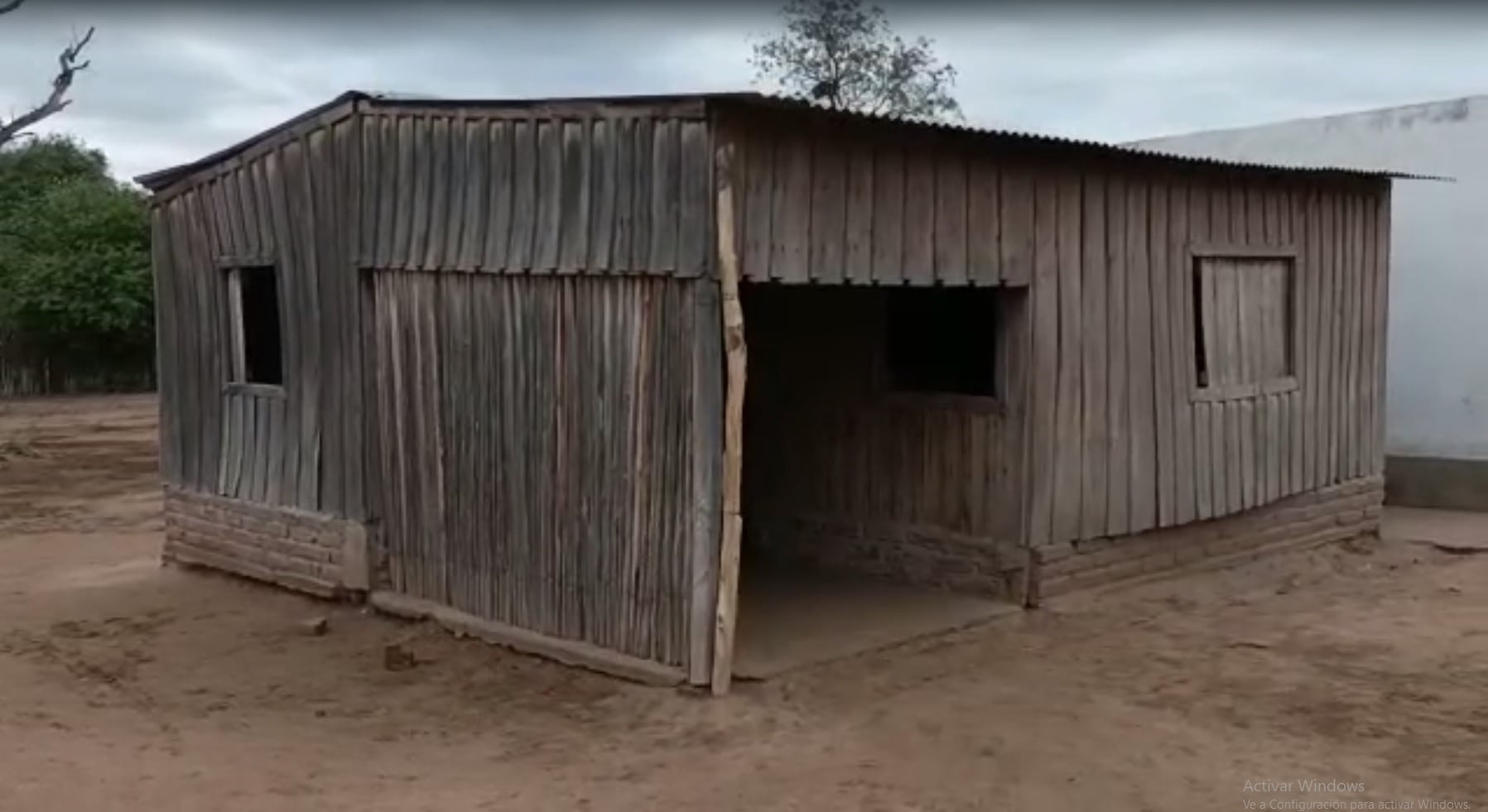 La casilla donde estudian los niños y niñas de La Esperanza.