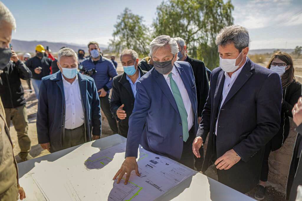 Alberto Fernández con Sergio Uñac.