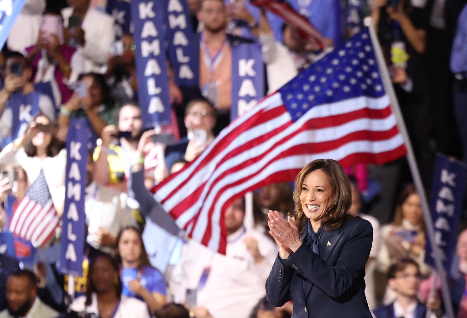 Kamala Harris en la convención demócrata