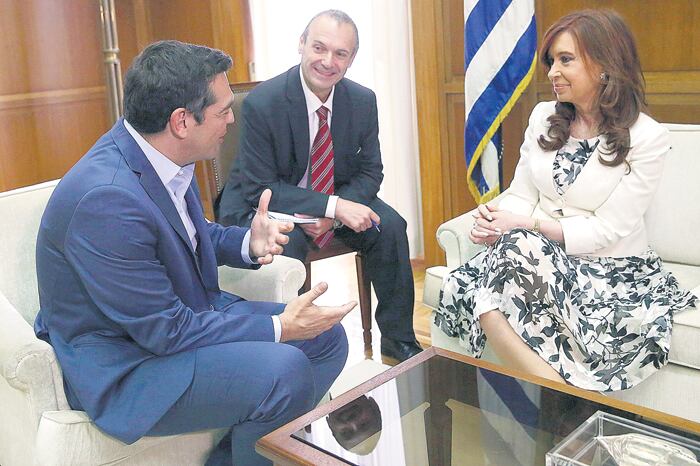 Cristina Kirchner mantuvo un encuentro con el primer ministro de Grecia, Alexis Tsipras.