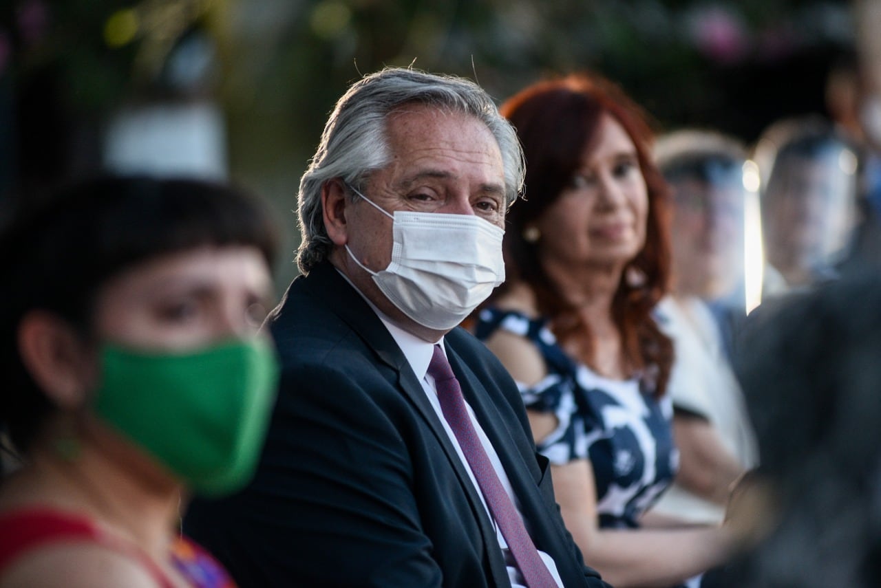 Alberto Fernández junto a Cristina Fernández de Kirchner en la exEsma, el pasado 10 de diciembre.