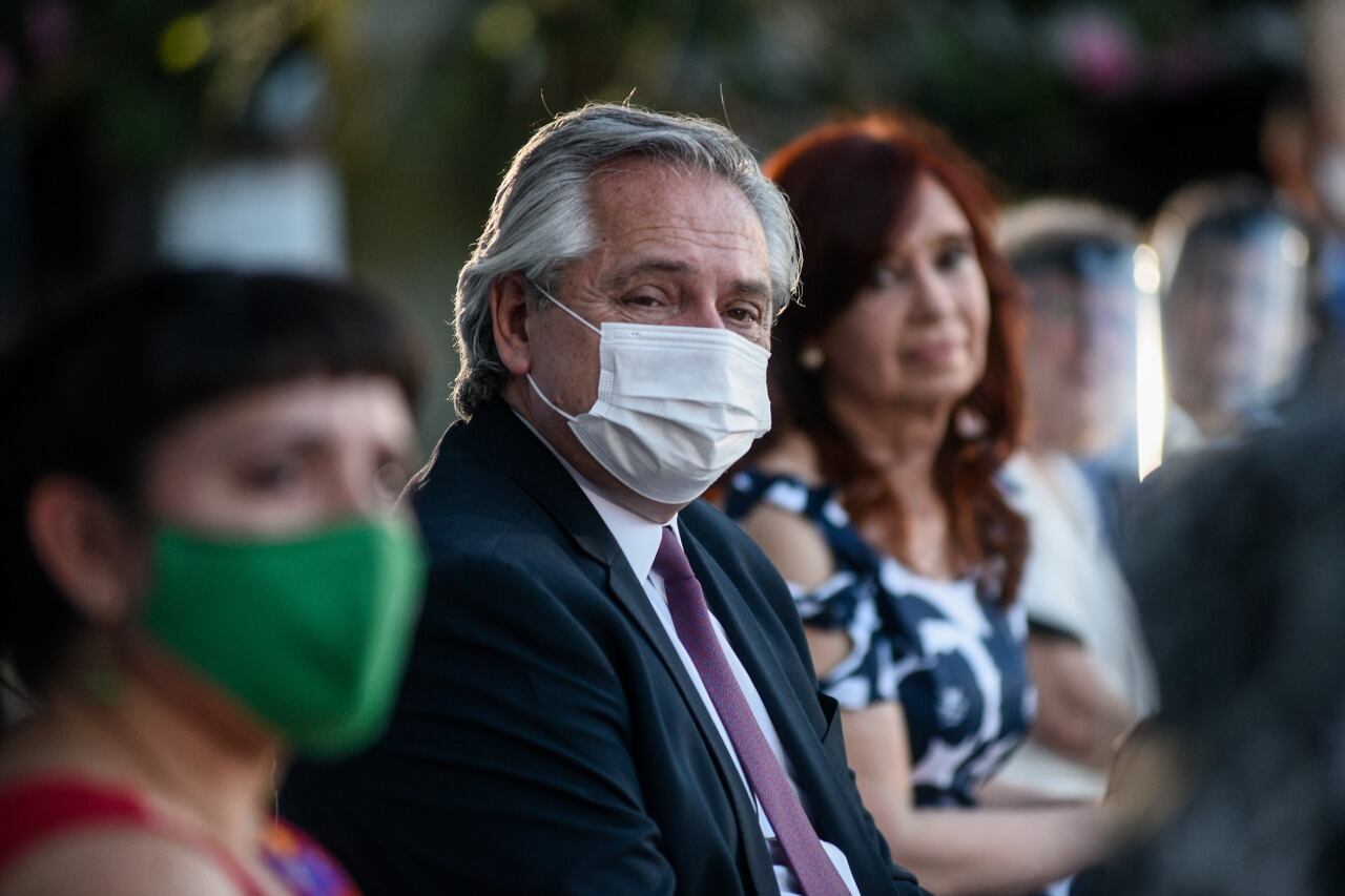 Alberto Fernández junto a Cristina Fernández de Kirchner en la exEsma, el pasado 10 de diciembre.