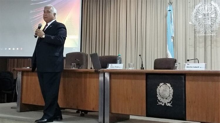 Prado en La Plata, en noviembre de 2016, cuando habló sobre juicio por jurados.