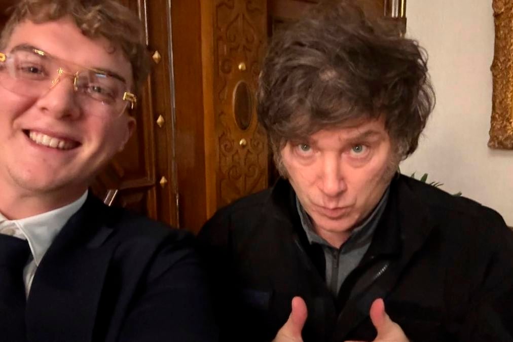 Davis con Milei en la Casa Rosada. 