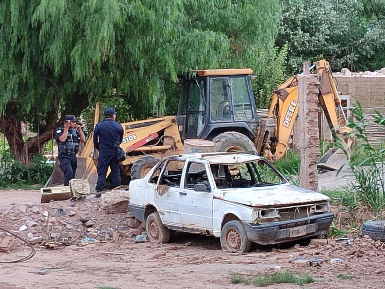 La casa de Lorena Chiliguay, a medio demoler. 