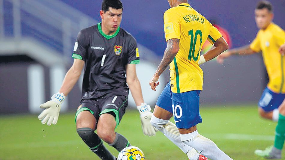 Carlos Lampa, con la camiseta del seleccionado boliviano.