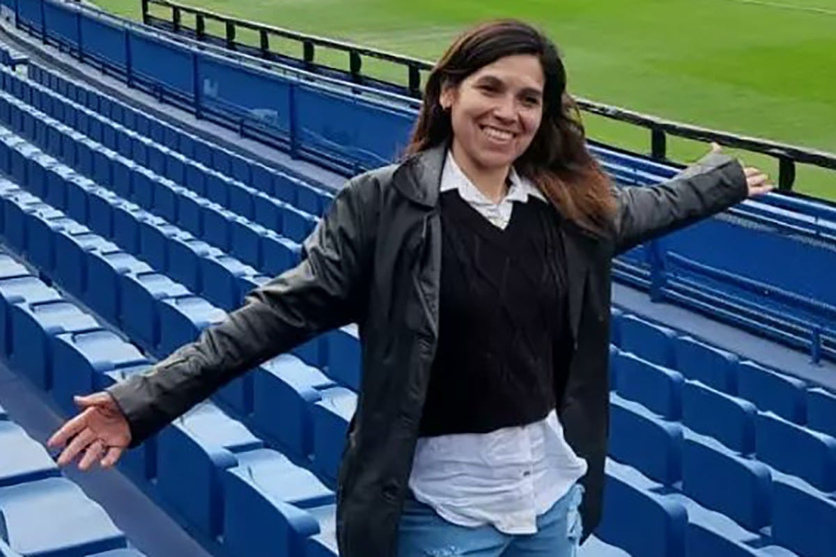 Yanina Gaitán en el estadio de Boca Juniors