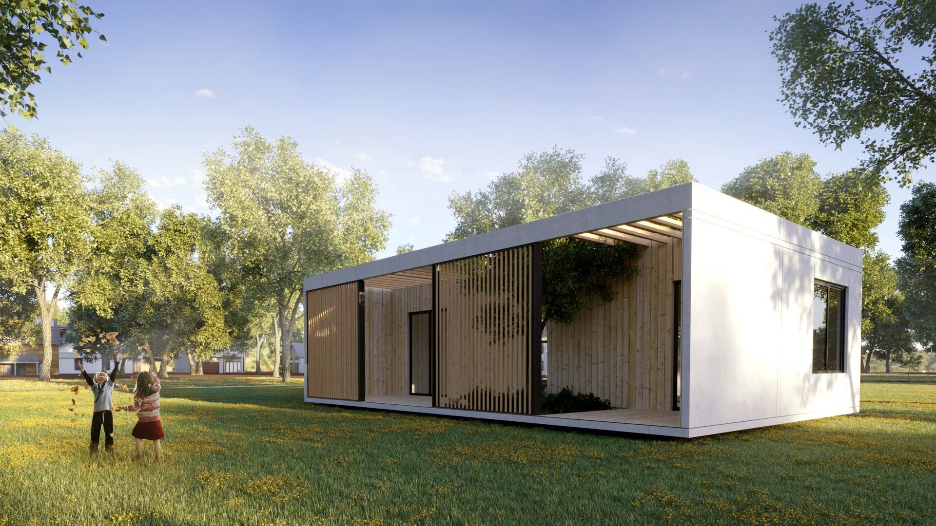 Una de las propuestas de la empresa Vatem Uruguay es la fabricación de este modelo llamado "Varm" de un dormitorio. La innovación está en sus paneles que resultan cuatro veces más eficientes en materia de consumo energético.