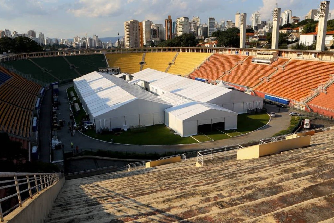 El estadio Pacaembú durante la pandemia de coronavirus.