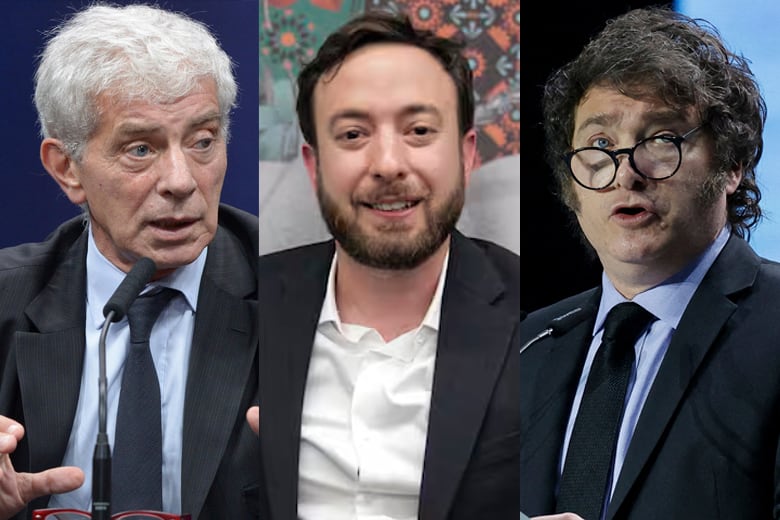 Mariano Cúneo Libarona, Agustín Laje y Javier Milei.