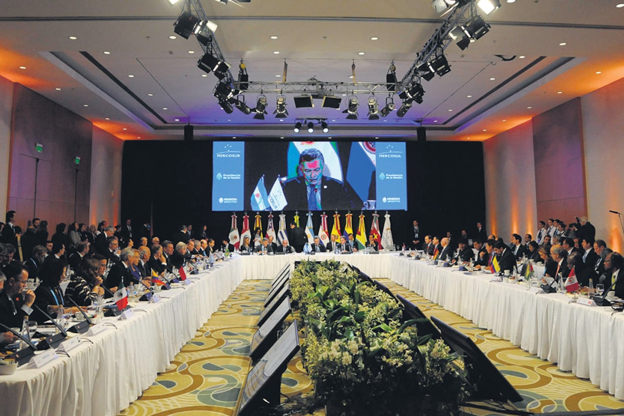 El presidente Mauricio Macri, anfitrión de la cumbre del Mercosur en Mendoza.