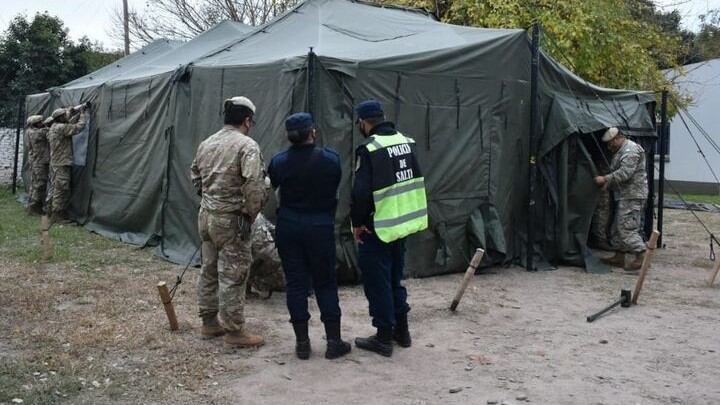Hospital de campaña montado en Rosario de la Frontera