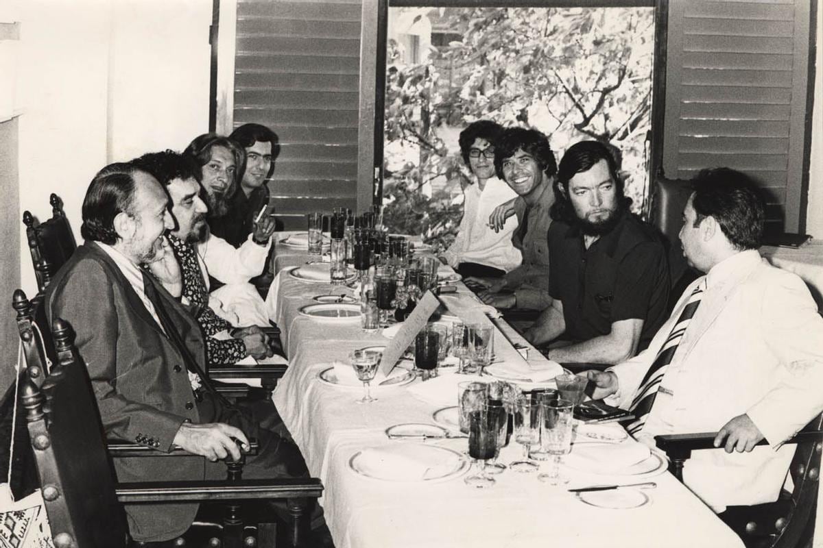 Una comida en 1972, entre otros, Julio Cortázar, Mario Vargas Llosa y Gabriel García Márquez