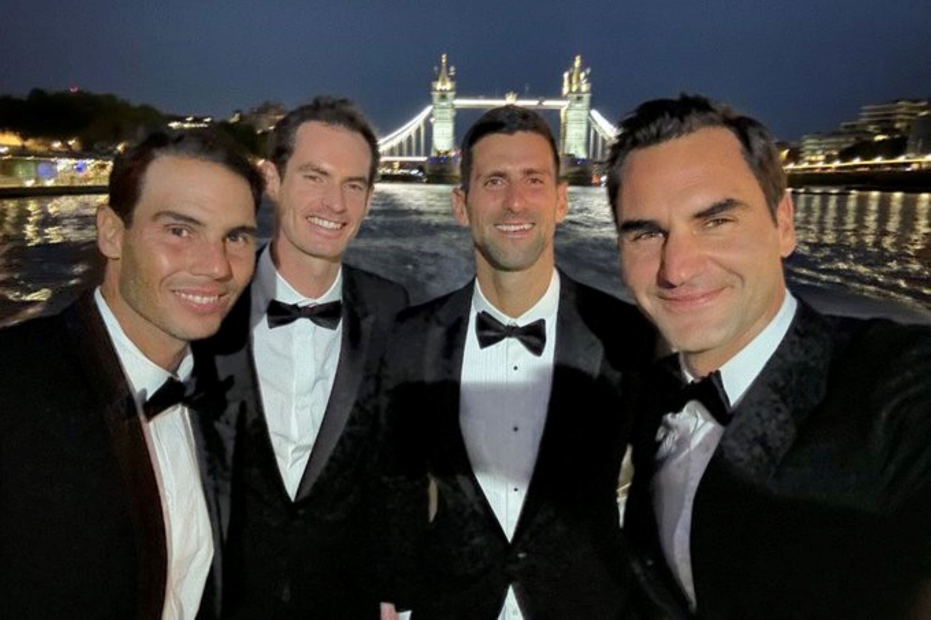 Roger Federer se retira del tenis en el torneo Laver Cup. Antes, una cena de gala con grandes campeones como Rafael nadal, Andy Murray y Novak Djokovic. (Foto: @rogerfederer).