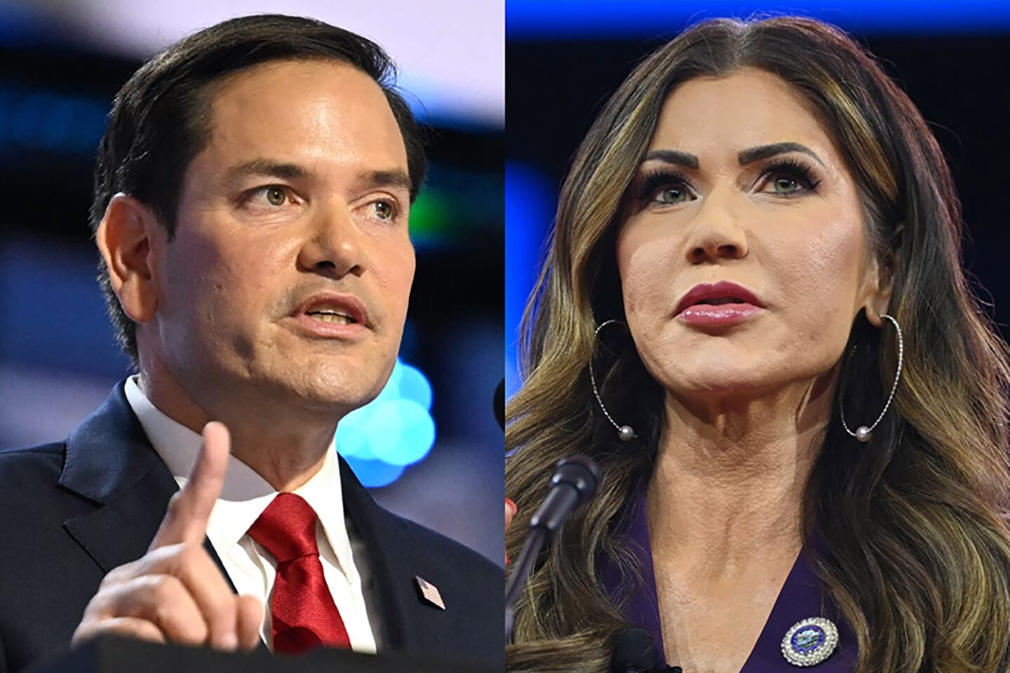 Marco Rubio y Kristi Noem.