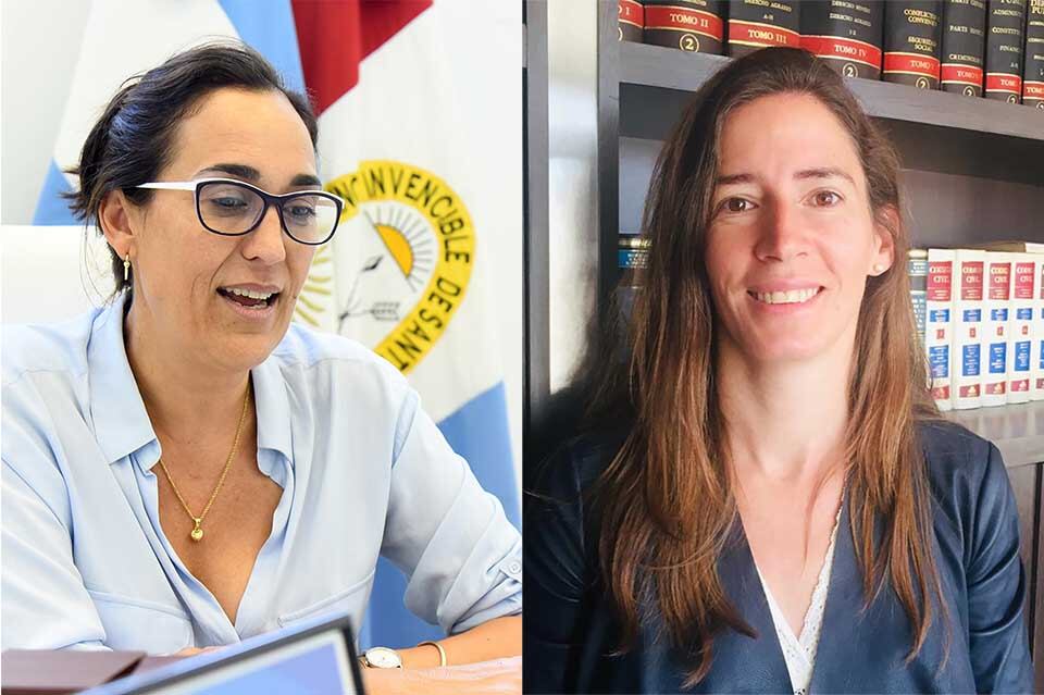La ministra de Ambiente Erika Gonnet y la abogada ecologista Florencia Sívori.
