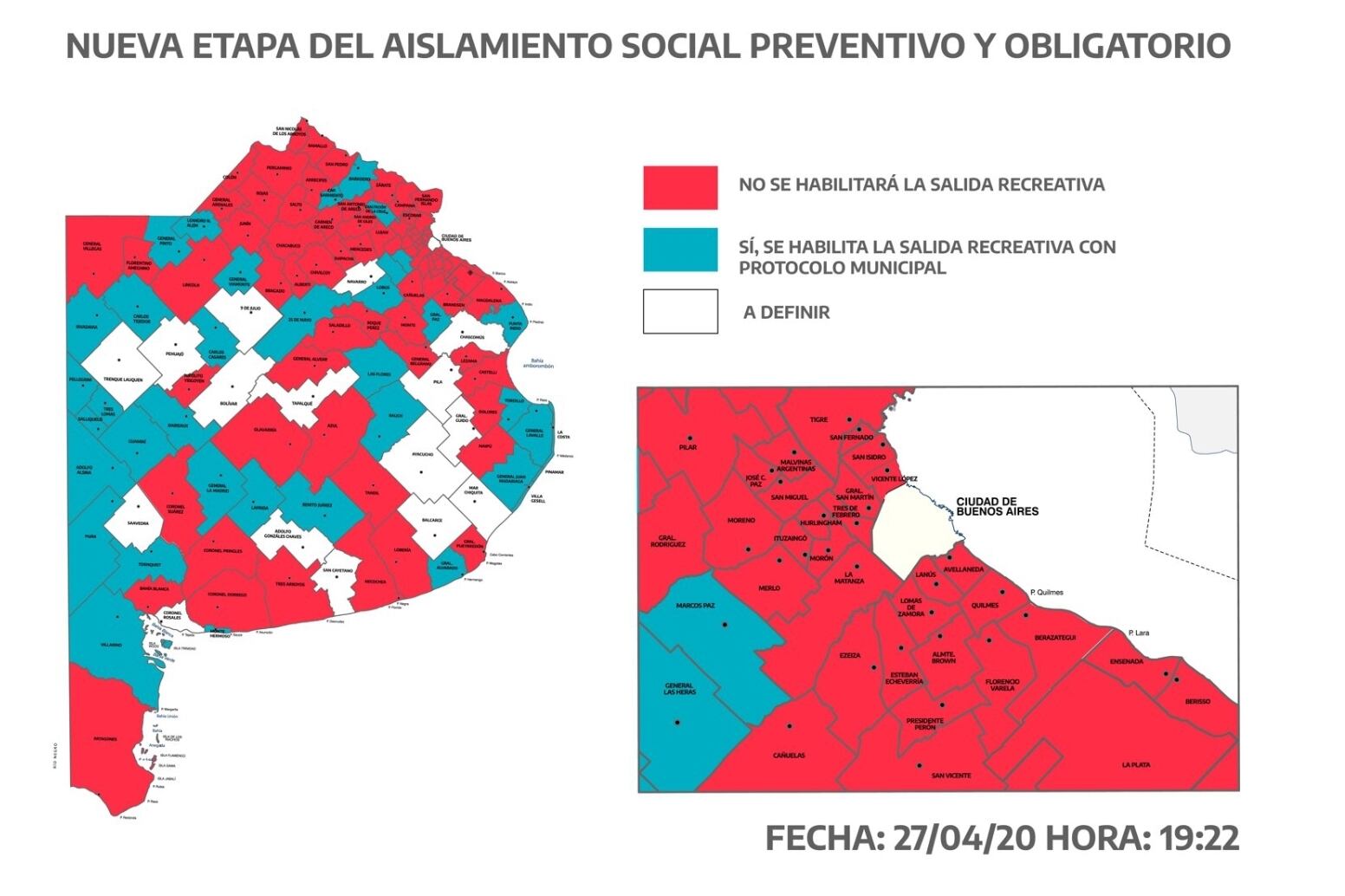 La cuarentena bonaerense, distrito por distrito.