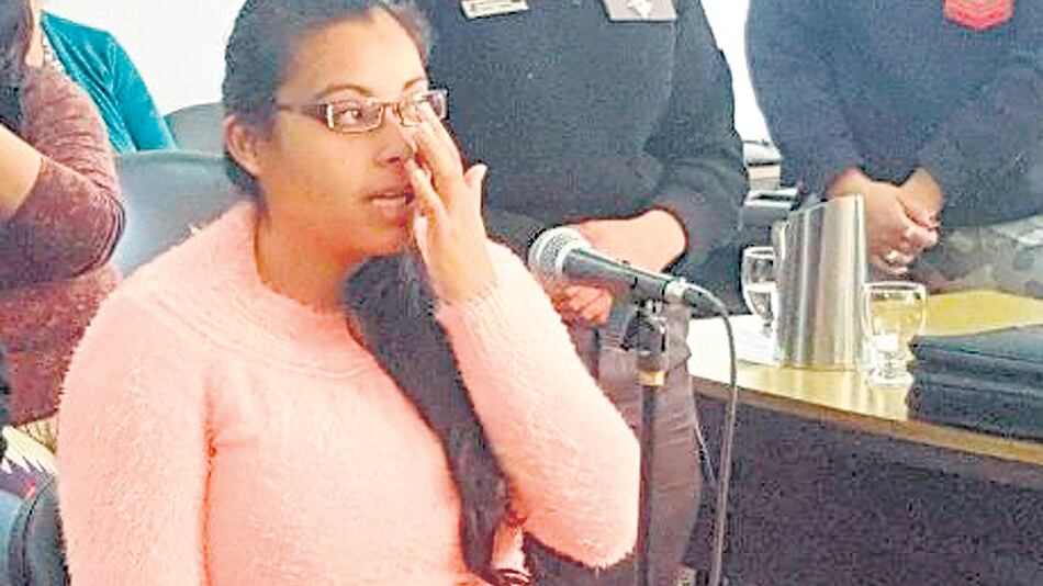Victoria Aguirre, durante la primera audiencia del segundo juicio.