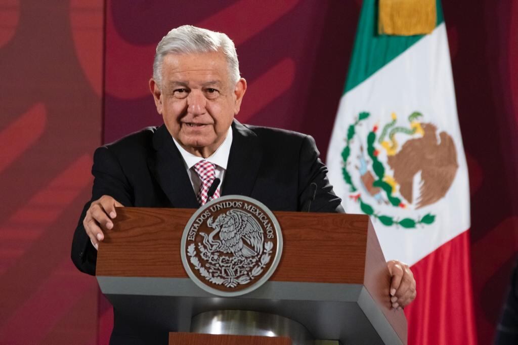 López Obrador en conferencia de prensa este viernes. Fuente: Presidencia de México.