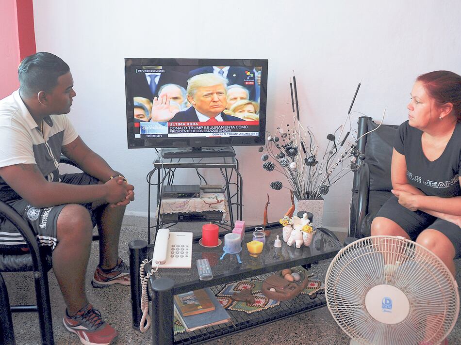 Los cubanos miraron el discurso de toma de posesión de Trump, el pasado 20 de enero. 