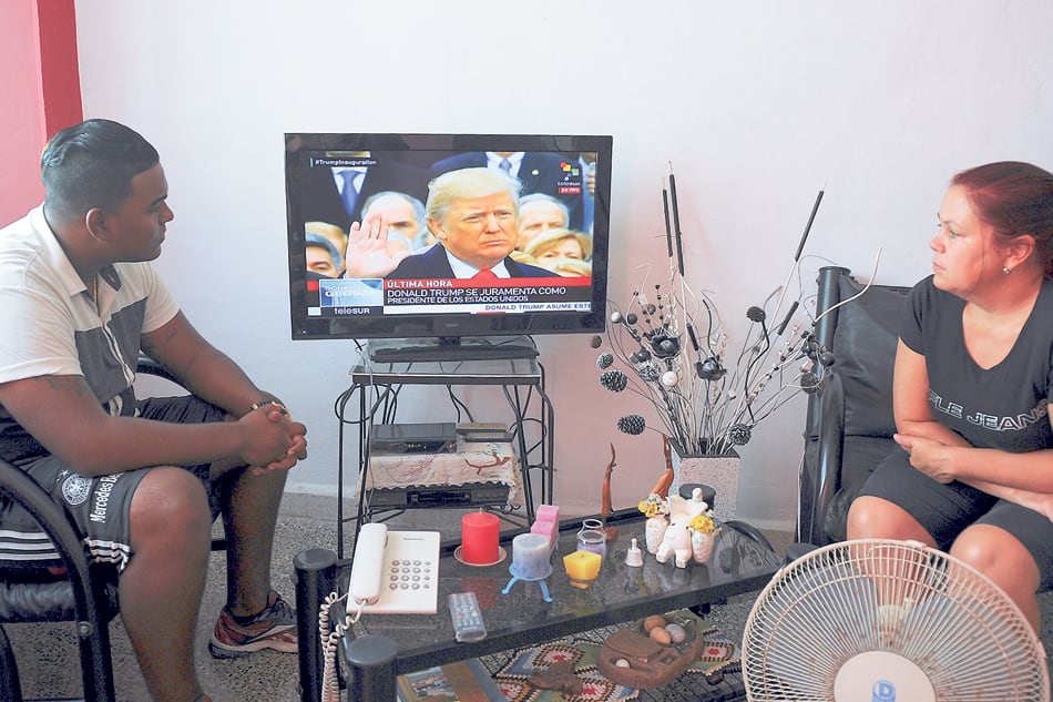 Los cubanos miraron el discurso de toma de posesión de Trump, el pasado 20 de enero.
