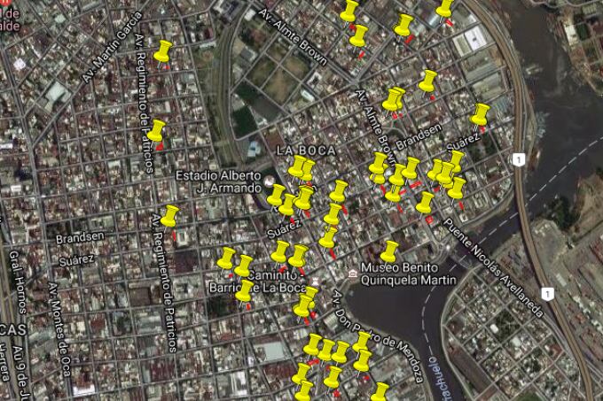 El mapa de los desalojos en La Boca.