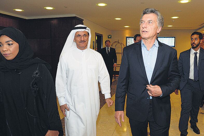 Macri llegó ayer a Dubai en su primera escala antes de viajar a Beijing.