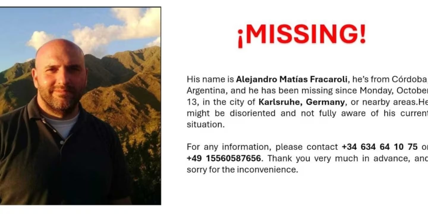 Alejandro Matías Fracaroli fue encontrado en un arroyo en la zona boscosa de Karlsruhe-Rintheim