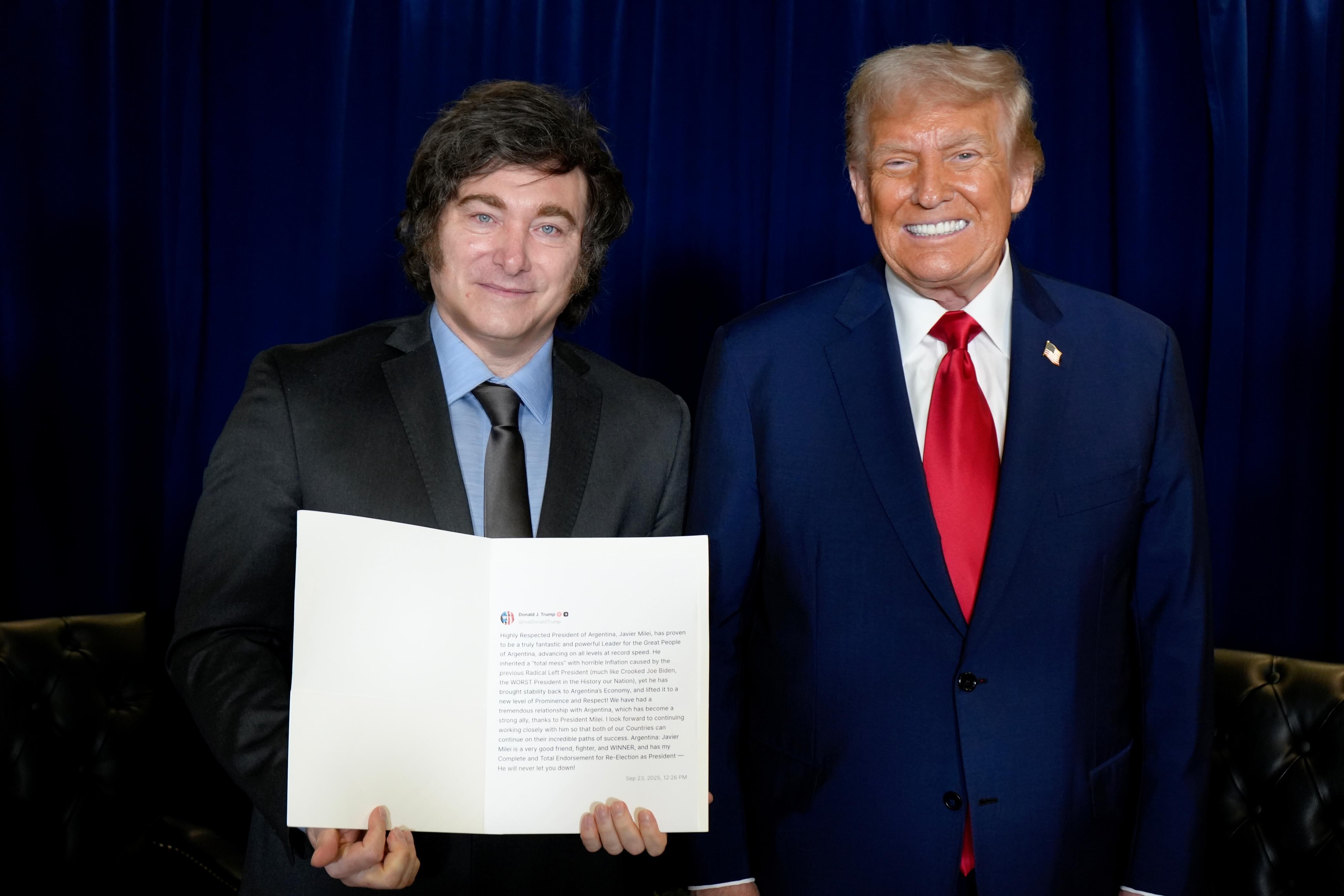 Javier Milei mantuvo una reunión con Donald Trump