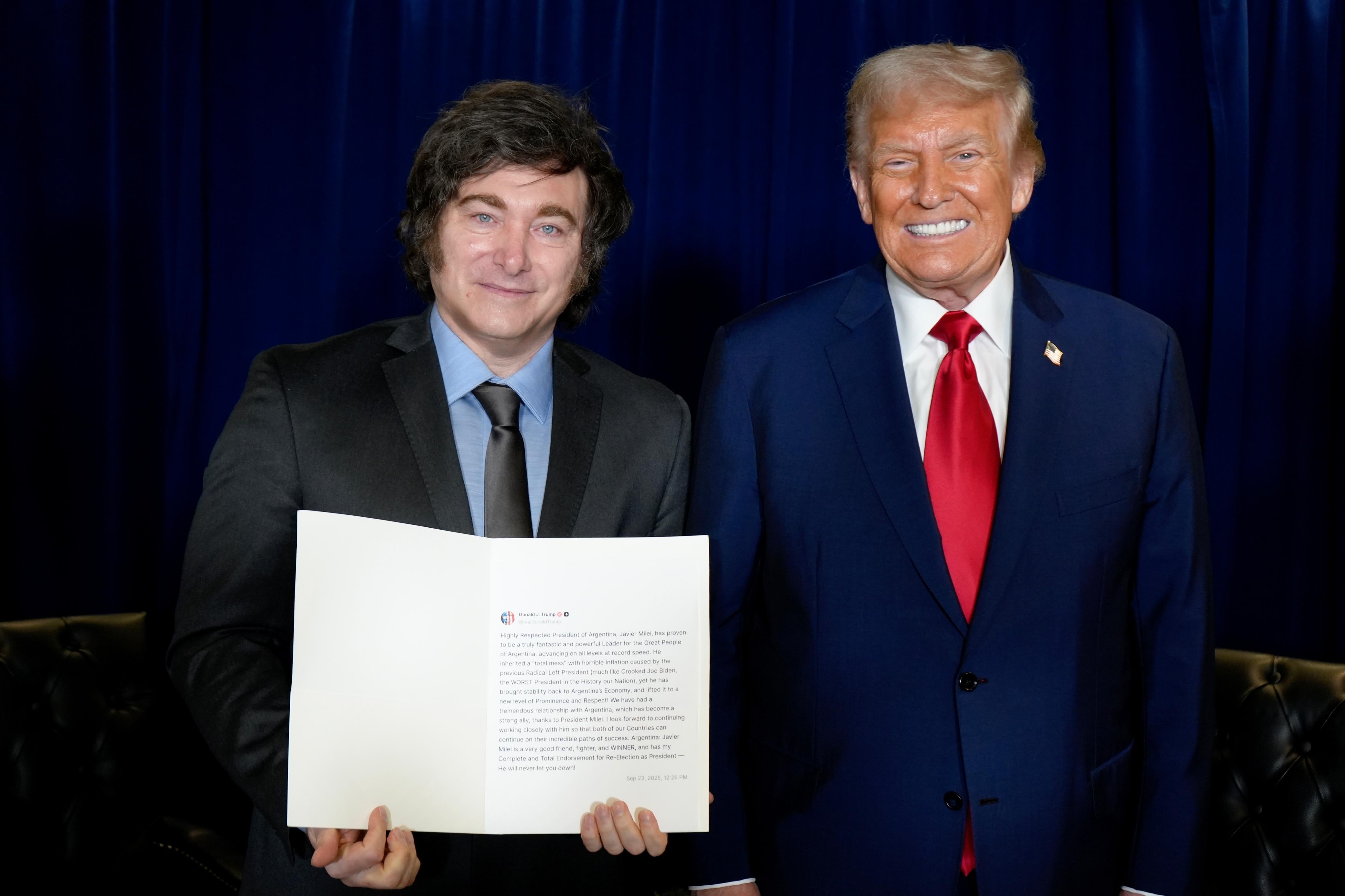 Javier Milei mantuvo una reunión con Donald Trump