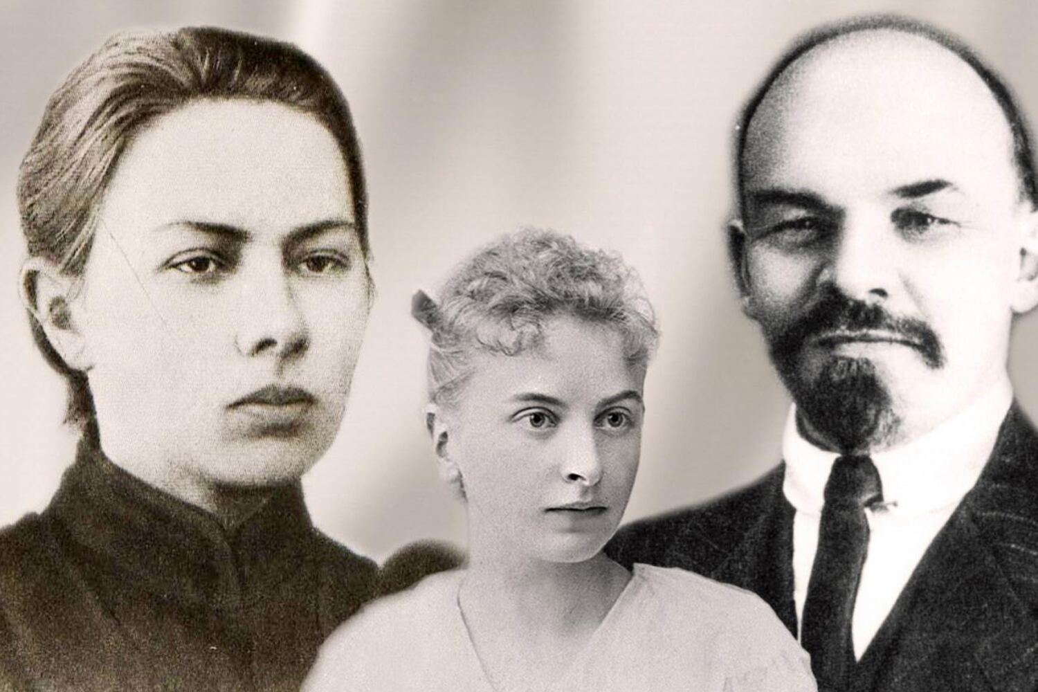 Lenin con su esposa Nadezhda Krúpskaya y su amante Inessa Armand.