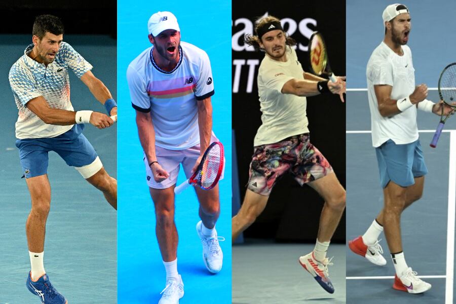 Novak Djokovic, Tommy Paul, Stefanos Tsitsipas y Karen Khachanov, los semifinalistas del Abierto de Australia 2023.