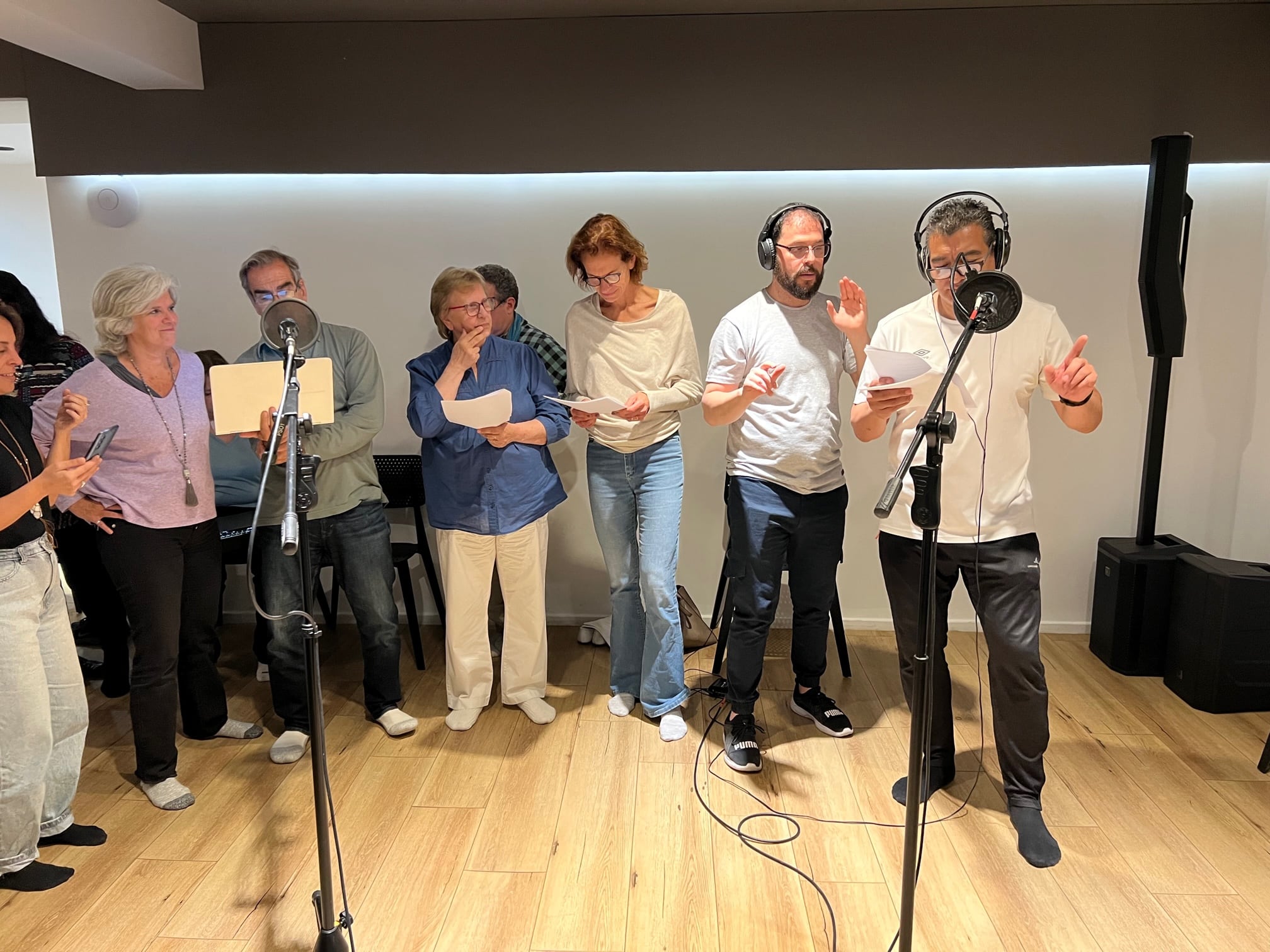 El elenco de RUTA 506 grabando.