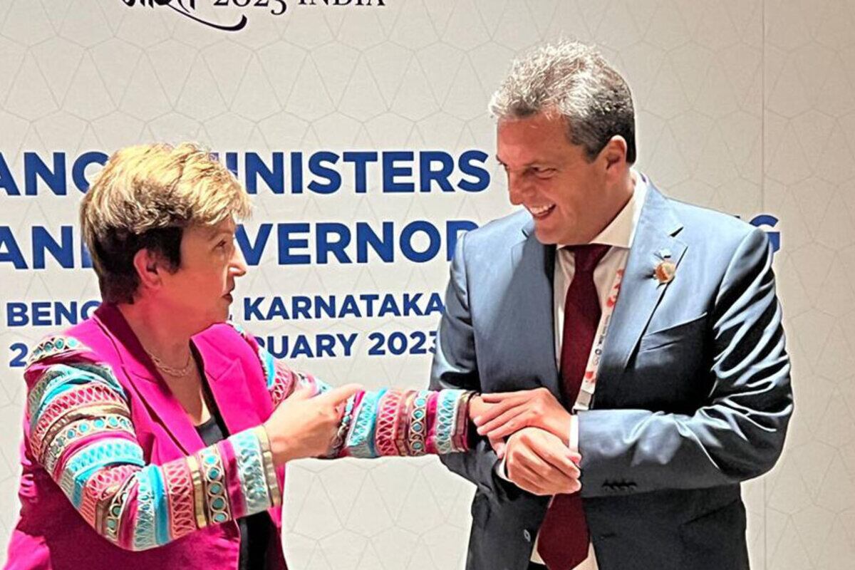 Sergio Massa junto a Kristalina Georgieva, titular del FMI.