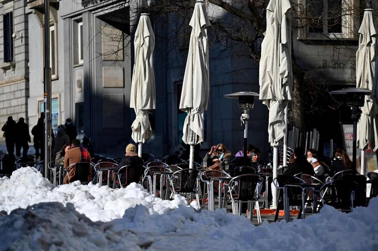 Una imagen de la capital española, bajo la nieve por la borrasca Filmena, en plena pandemia.