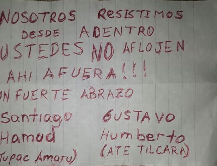 El mensaje enviado desde la comisaría por Santiago Hamud y Gustavo Humberto.