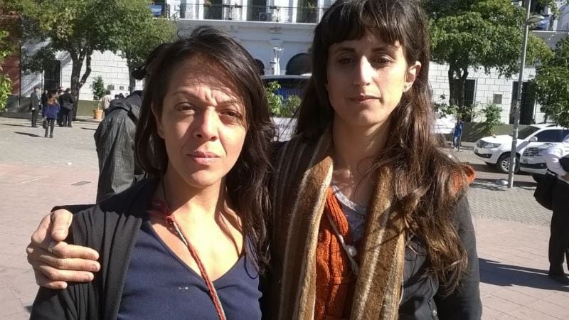 Fabiana y Pamela, días después del hecho.