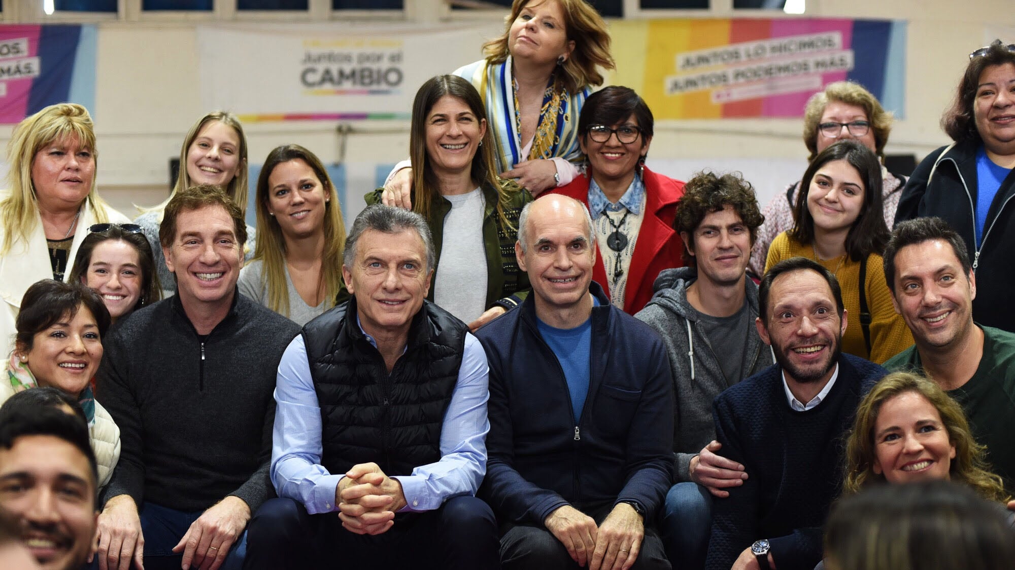 Macri, Larreta y Lousteau en un acto porteño.