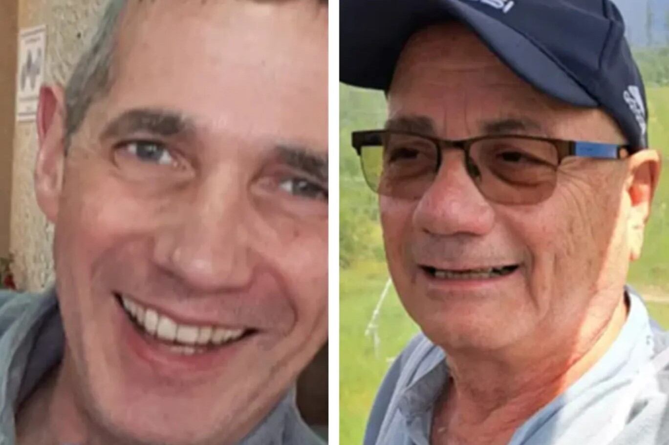 Los rehenes argentinos Fernando Simon Marman (60 años) y Louis Har (70), rescatados por las fuerzas isralíes en Gaza.